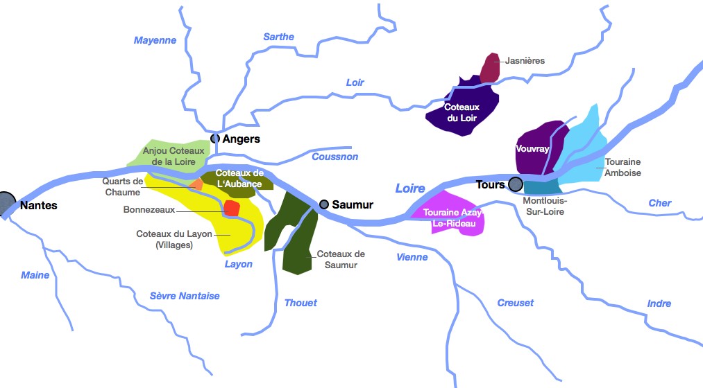Anbaugebiete Loire - Weinbaugebiete