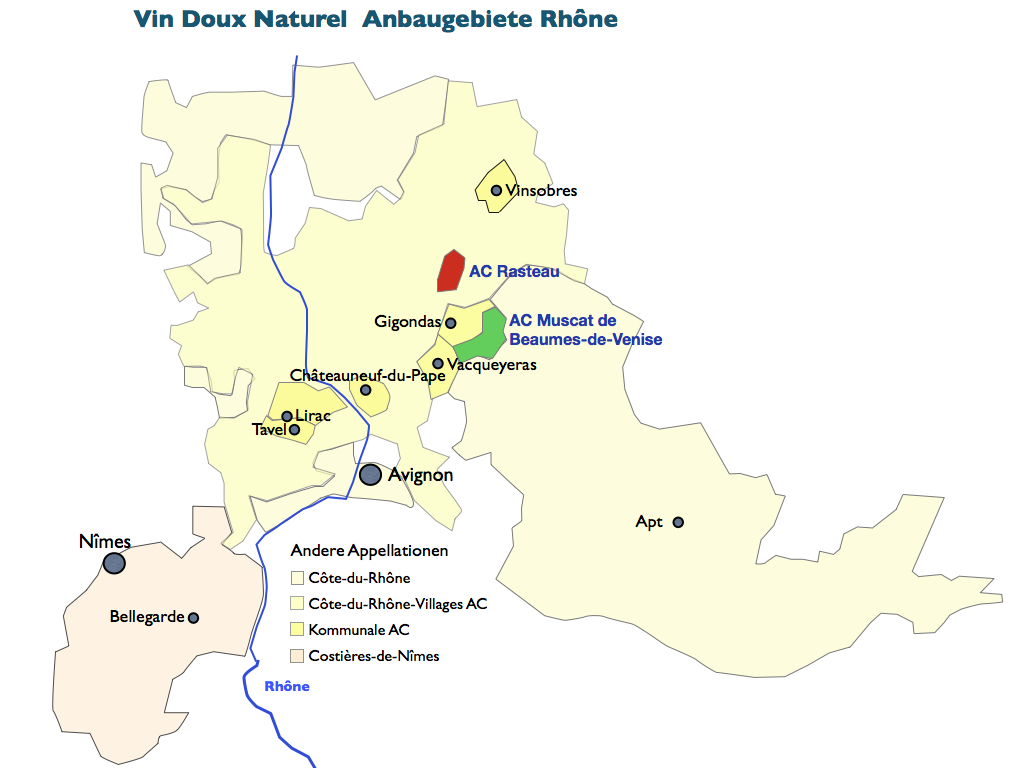 Weinbaugebiete Vin Doux Naturel Rhône